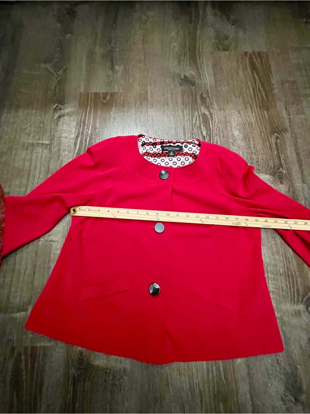 Perceptions Red Blazer Jacket - Picture 5 of 7